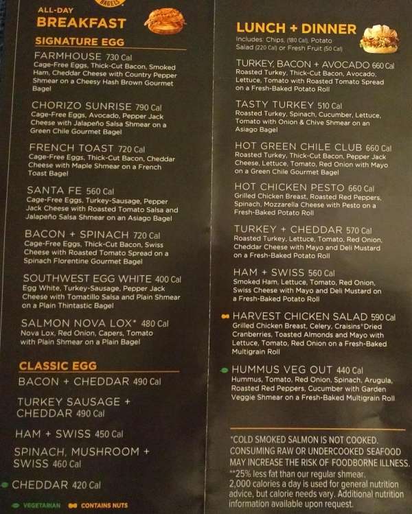 Page 3 of Food menu, Coffee & Bagels in Athens, GA
